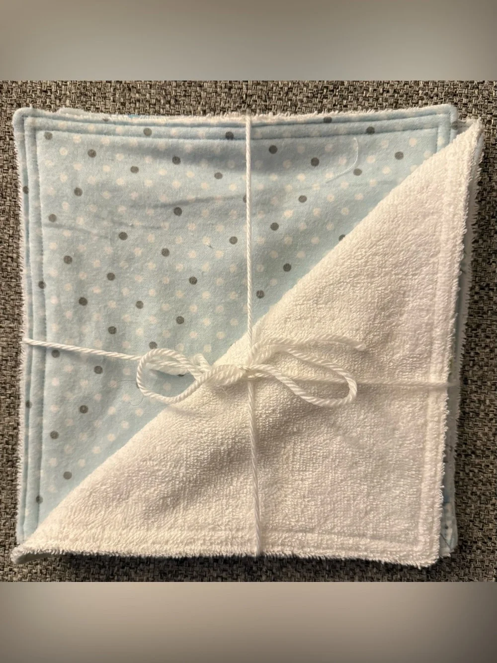 NEW Set of 3 hand-sewn Baby Giraffe Print/Polka Dot Washcloths